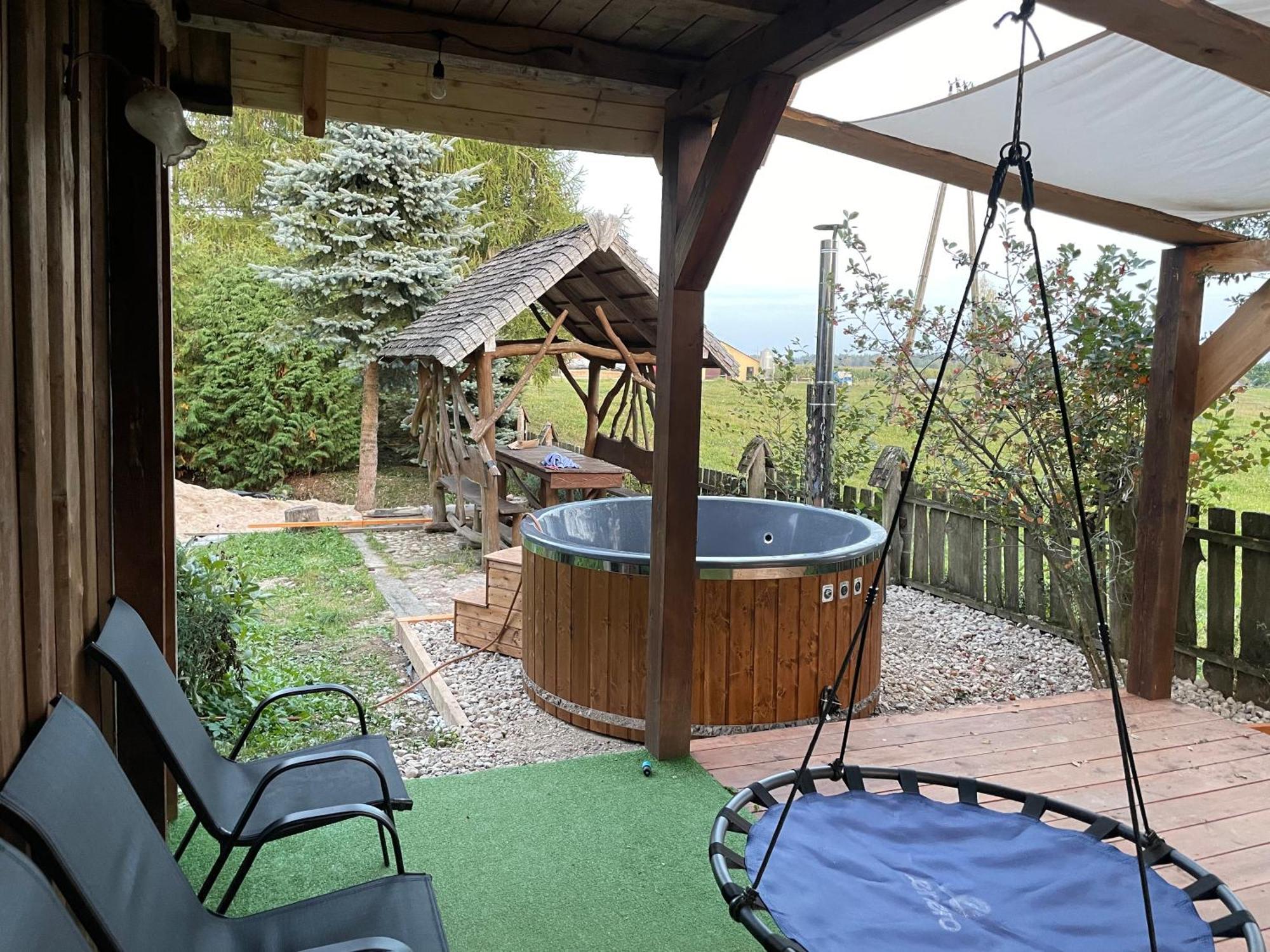Dom Z Sauna - Lugiele Dzierwiany Exterior foto